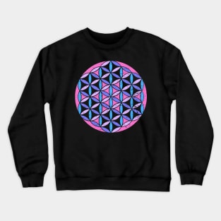 Sacred Geometry Flower of Life in a Psychedelic colors Crewneck Sweatshirt